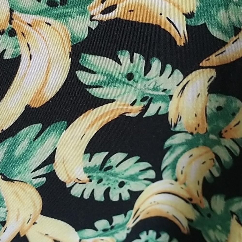 ACEVOG Summer Dress Bananas & Leaves Adjustable Spaghetti Straps V Neck XL - Picture 7 of 10
